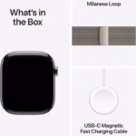 Apple Watch Series 11 GPS + Cellular 46mm Natural Titanium Case with Natural Milanese Loop - S/M - Image 3