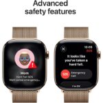 Apple Watch Series 11 GPS + Cellular 42mm Gold Titanium Case with Gold Milanese Loop - Image 6