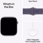 Apple Watch Series 11 GPS 46mm Silver Aluminium Case with Purple Fog Sport Band - M/L - Image 5