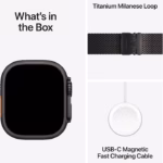 Apple Watch Ultra 3 GPS + Cellular 49mm Black Titanium Case with Black Titanium Milanese Loop - Small - Image 7