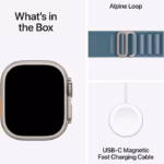 Apple Watch Ultra 3 GPS + Cellular 49mm Natural Titanium Case with Light Blue Alpine Loop - Medium - Image 7