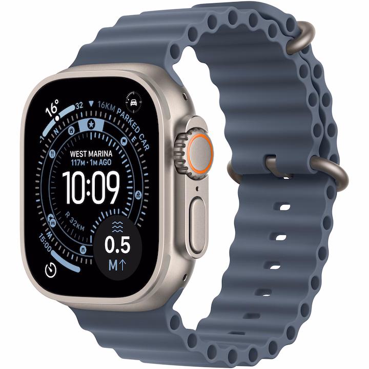 apple-watch-ultra-3-natural-ocean-band.avif Apple Watch Ultra 3 GPS + Cellular 49mm Natural Titanium Case with Anchor Blue Ocean Band - Image 1