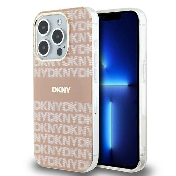 eng_po_DKNY-IML-Mono-amp-Stripe-MagSafe-Hulle-fur-iPhone-13-Pro-13-Rosa-164620_1.jpg Калъф от DKNY PC/TPU Repeat Pattern Tonal Stripe Magsafe Case for iPhone 13 Pro Pink - Image 1