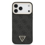 Калъф от 
Guess PU Leather 4G Strass Triangle Logo Gold Frame MagSafe Case for iPhone 17 Pro Max Black - Image 3