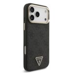 Калъф от 
Guess PU Leather 4G Strass Triangle Logo Gold Frame MagSafe Case for iPhone 17 Pro Max Black - Image 4