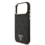 Калъф от 
Guess PU Leather 4G Strass Triangle Logo Gold Frame MagSafe Case for iPhone 17 Pro Max Black - Image 5